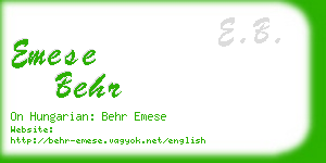 emese behr business card